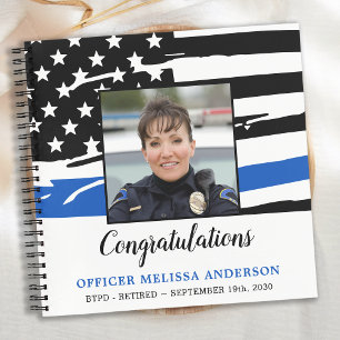 Gästebuch des Party "Custom Foto Police Retirement Notizbuch