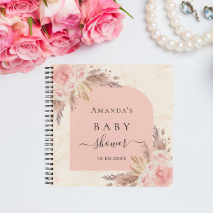 Gästebuch Duschpampas Gras Rose Gold Notizbuch