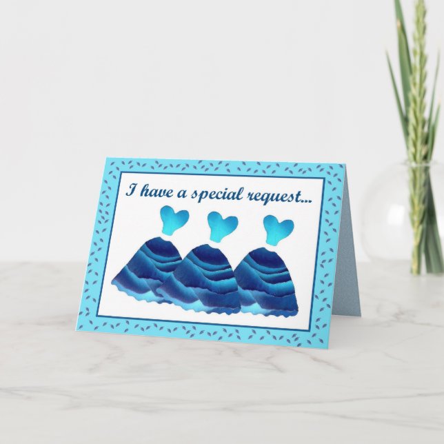 Gästebuch Einladung mit blauen Kleider (Vorderseite)