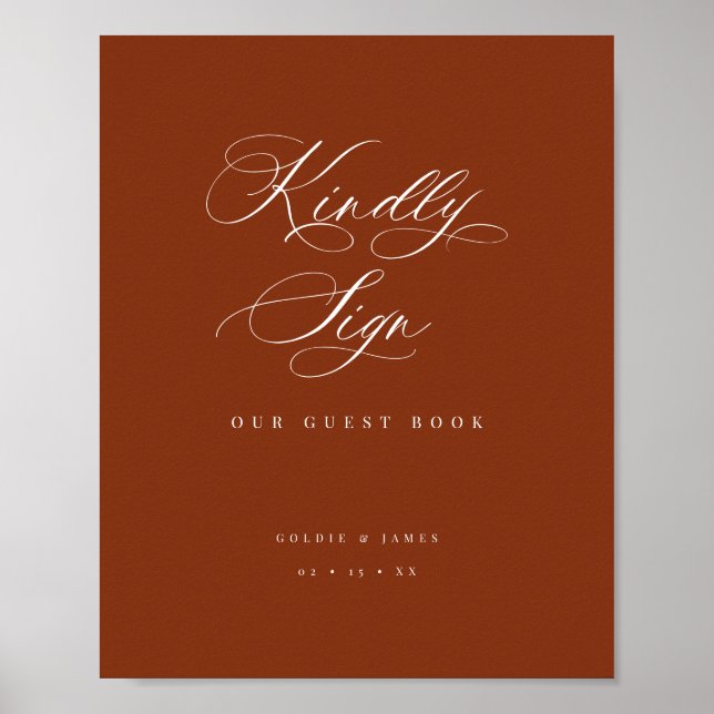 Gästebuch-Empfang-Event-Table-Plakat Poster (Vorne)