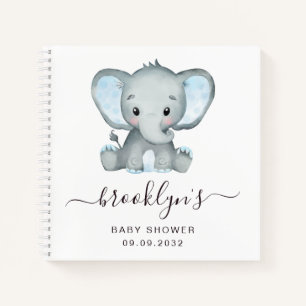 Gästebuch für Baby-Party   Blauer Elefant Notizbuch