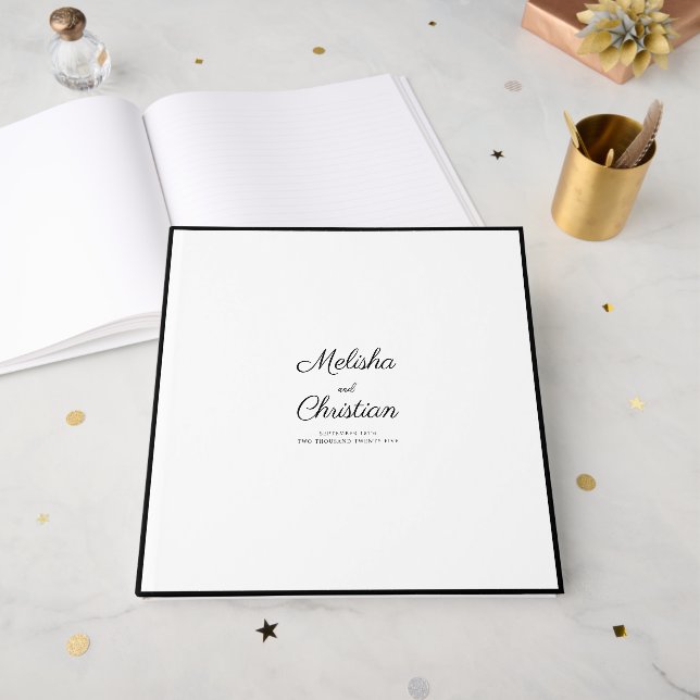 Gästebuch für eine moderne Hochzeit. (Vorderseite offen)