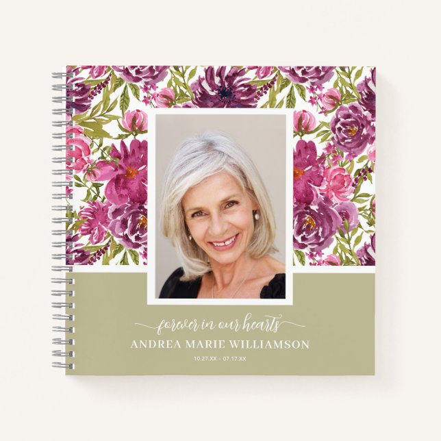 Gästebuch für Gedenkfeier oder Beerdigung des Foto Notizbuch (Vorderseite)