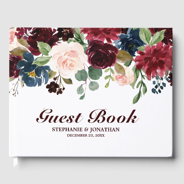 Gästebuch für Hochzeiten in Burgund, Rote Marine (Vorderseite)