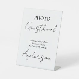 Gästebuch für Kalligrafie in Schwarzweiß-Schrift Sockelschild