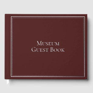 Gästebuch für Museen Silberfolie Burgunderrot Hard