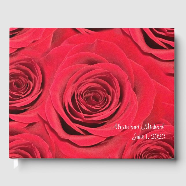 Gästebuch für personalisierte Rote Rose (Vorderseite)