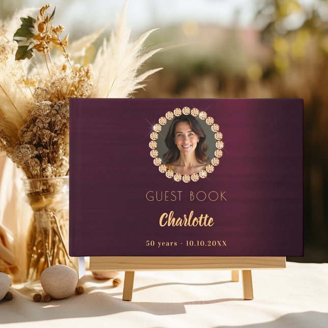Gästebuch Geburtstag burgundy Foto Diamonds (Von Creator hochgeladen)