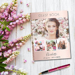 Gästebuch Geburtstag Rose Gold Foto Collage Notizblock<br><div class="desc">Erstellen Sie Ihre eigene,  einzigartige Collage aus Foto. Verwenden Sie vier,  vier von Ihrem Lieblings-Foto. Personalisieren und einen Namen und Alter/Daten. Rose Gold,  Farbverlauf,  schwarzer Text.</div>