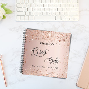 Gästebuch Geburtstag Rose Gold Monogramm Notizbuch
