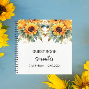 Gästebuch Geburtstag Sonnenblumen Aquarell Notizbuch
