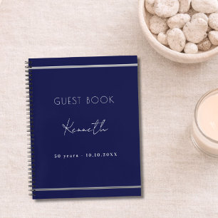 Gästebuch Geburtstagsnavin blau minimalistisch Notizbuch