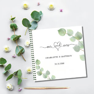 Gästebuch Hochzeit Eukalyptus Grün elegant Notizbuch