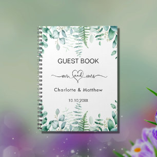 Gästebuch Hochzeit Eukalyptus grün mr mrs Notizblock