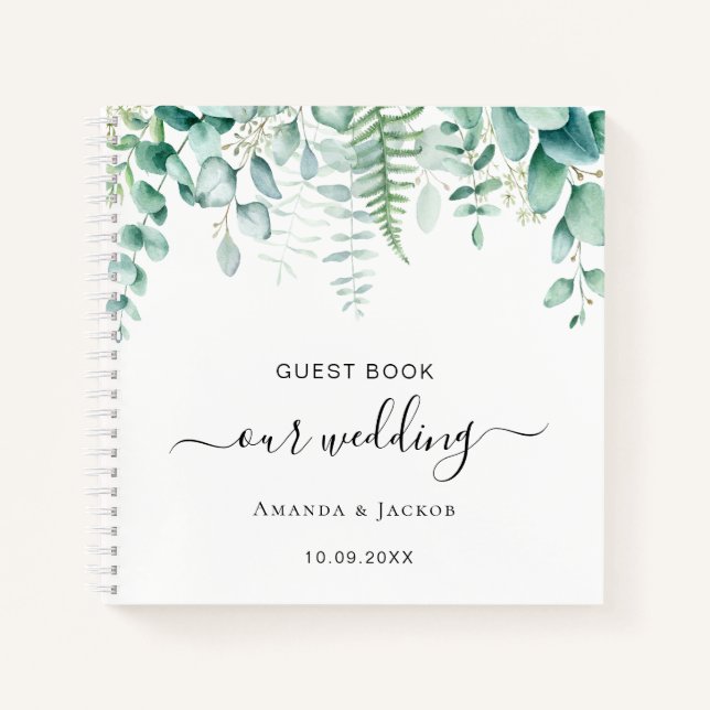 Gästebuch Hochzeit Eukalyptus Grünwald Notizbuch (Vorderseite)