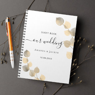 Gästebuch Hochzeit golden eucalyptus Notizbuch