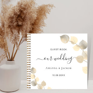 Gästebuch Hochzeit golden eucalyptus Skript Notizbuch