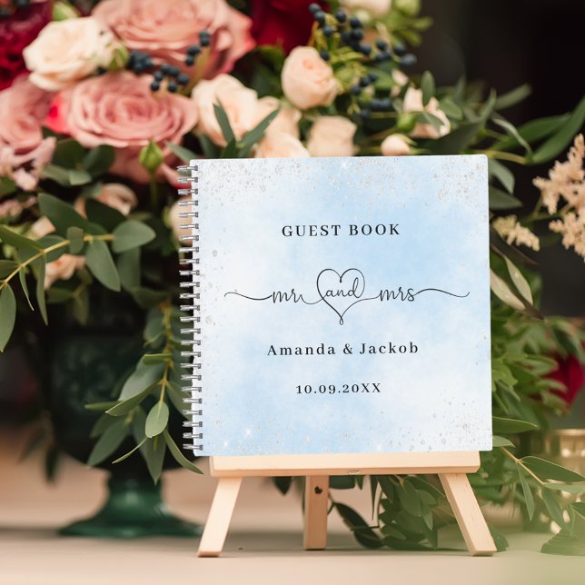 Gästebuch Hochzeit hellblau silber mr Herz Notizbuch (Von Creator hochgeladen)