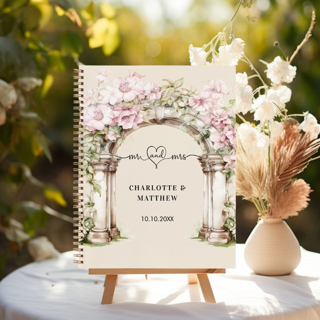 Gästebuch Hochzeit mehr Herz rosa Floralbogen Boge Notizbuch (Von Creator hochgeladen)