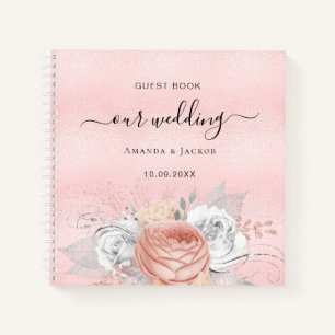 Gästebuch Hochzeit rosa Rosa Gold Notizbuch