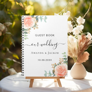Gästebuch Hochzeit Rosengolz Blume Notizblock