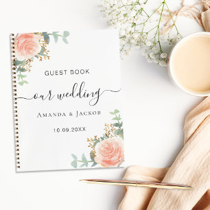 Gästebuch Hochzeit Rosengolz Blume Notizbuch