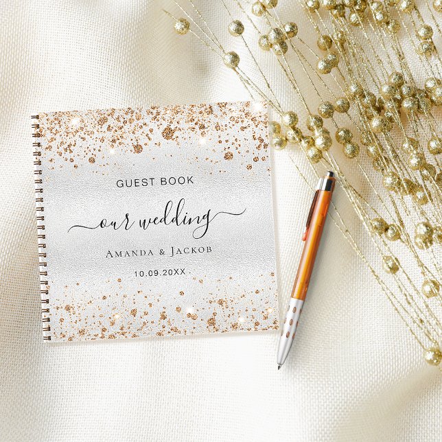 Gästebuch Hochzeit Silbergoldene Glitzer Notizbuch (Von Creator hochgeladen)