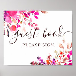 Gästebuch. Hochzeit von Aquarellpinken Poster