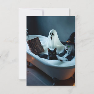 Gästebuch in Badewanne und schwarze Katze in Bubbl Save The Date