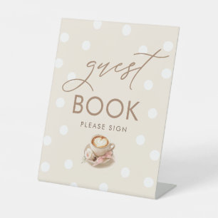 Gästebuch Kaffee Mädchen Baby Shower Tischschild Sockelschild