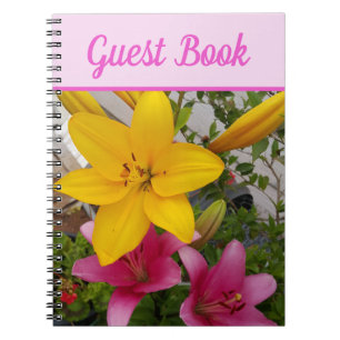 Gästebuch Lilie Schöne Blume mit rosa Blumen Notizblock
