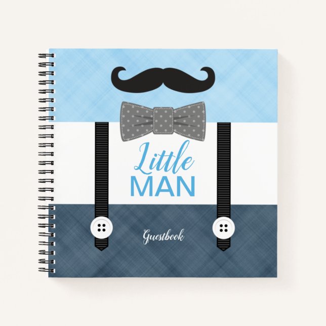 Gästebuch "Little man marinavy blue boy baby Dusch Notizbuch (Vorderseite)
