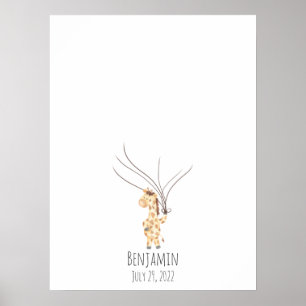 Gästebuch mit Fingerabdrücken für Baby-Giraffen