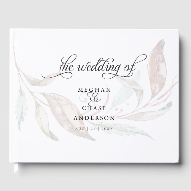 GÄSTEBUCH | Pastel Watercolor Wispy Foliage (Vorderseite)