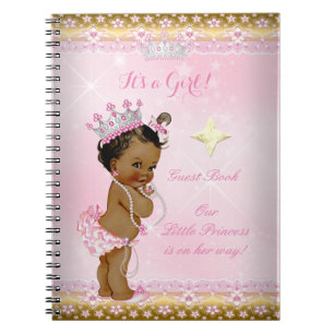 Gästebuch Princess Baby Dusche Rosa Ethnic Girl Notizblock