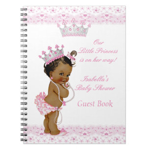 Gästebuch Princess Baby Dusche Rosa Weißes Ethnisc Notizblock