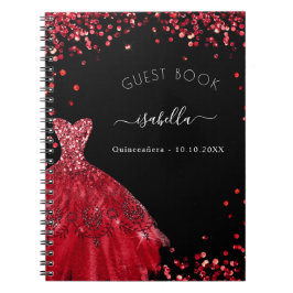 Gästebuch Quinceanera Glitzer Notizblock