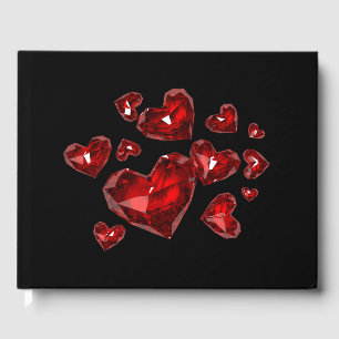 Gästebuch Red Jeweled Hearts
