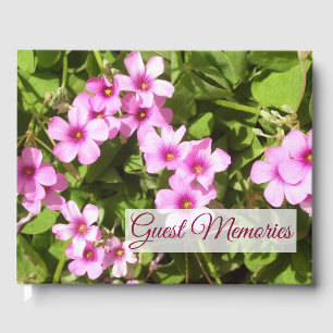 Gästebuch - Rosa blühende Kleeblätter
