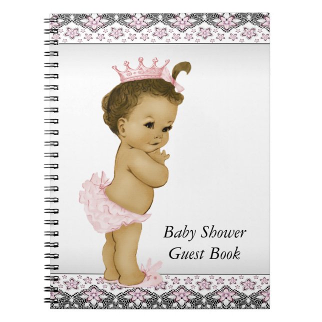 Gästebuch Rosa und Schwarzes Baby Notizblock (Vorderseite)