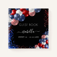 Gästebuch rot weiß blau USA patriotic Sweet 16