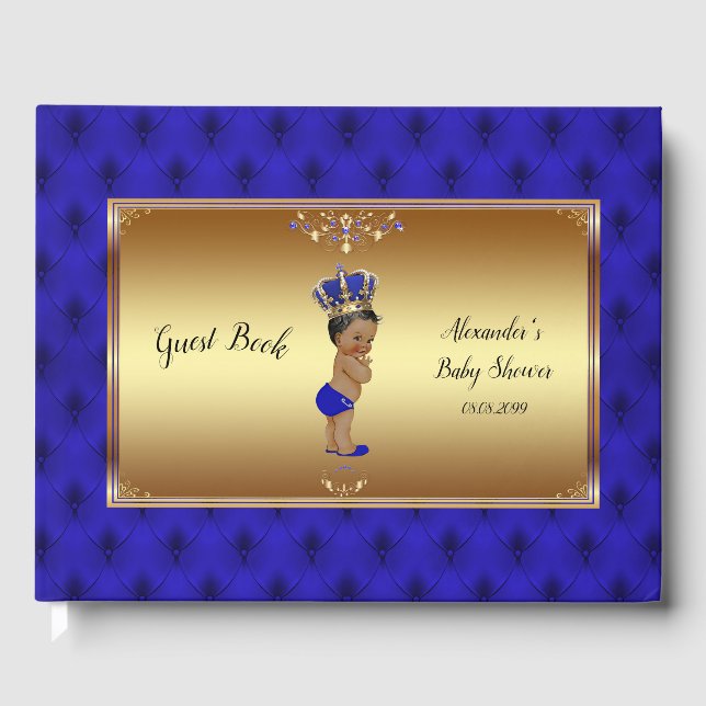 Gästebuch Royal Blue Boy, Gästebuch Babydusche (Vorderseite)