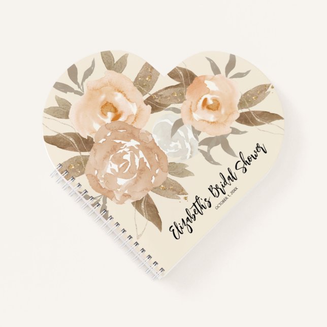 Gästebuch Rusticus Fall Floral Brautparty Notizbuch (Vorderseite)