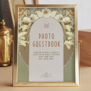 Gästebuch-Schild Foto Vintage Art Nouveau von Much Poster