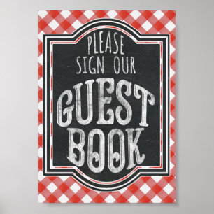 Gästebuch-Schild für Coed-Hochzeitsankündigung von Poster