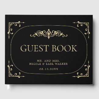 Gästebuch Schwarz Elegante Art Deco