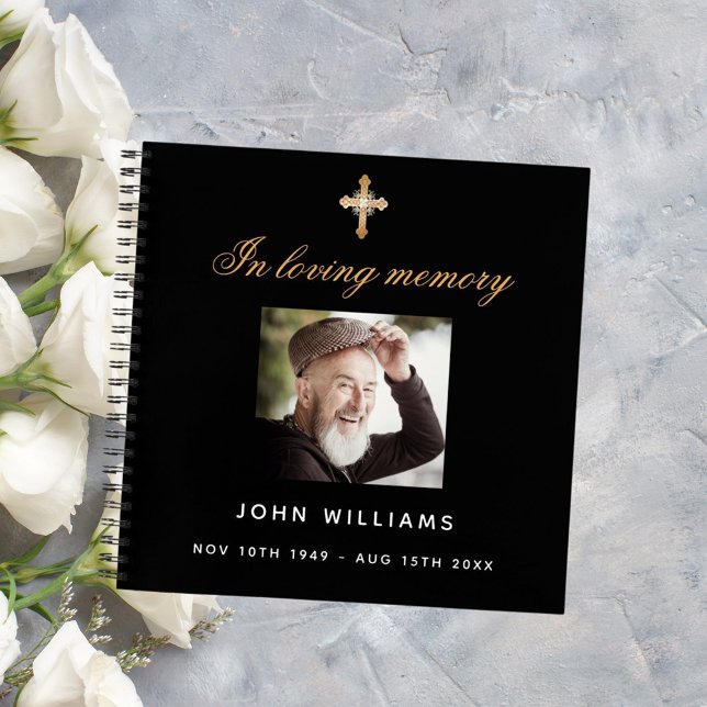 Gästebuch Schwarzes Golddenkmal Beerdigung Foto Notizbuch (Von Creator hochgeladen)
