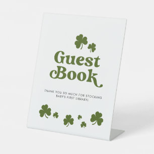 Gästebuch St. Patrick's Day Green Kleeblatt Sockelschild
