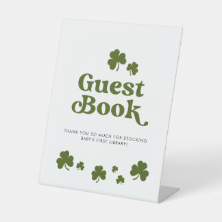 Gästebuch St. Patrick's Day Green Kleeblatt Sockelschild