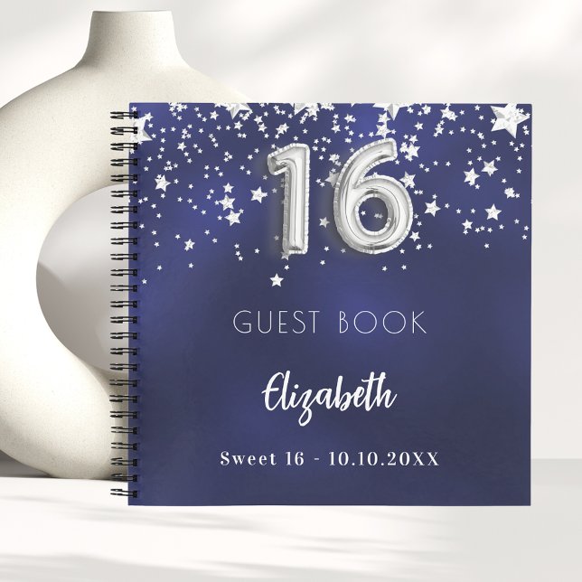 Gästebuch Sweet 16 blaue Sterne Notizbuch (Von Creator hochgeladen)